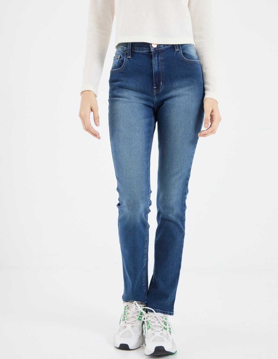 Jeans slim Oggi corte cintura media para mujer Suburbia