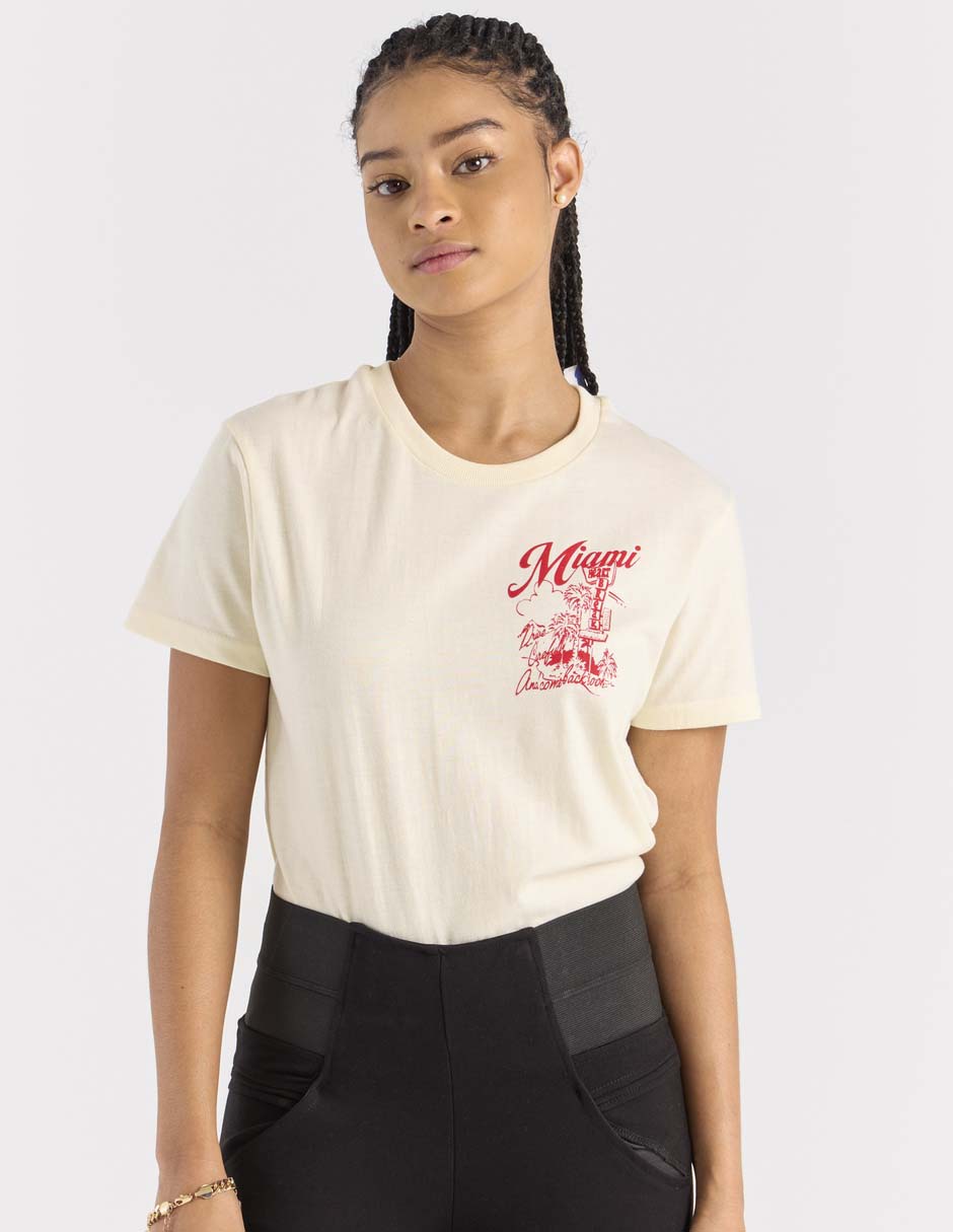 Playera manga corta cuello redondo para mujer Playera manga corta cuello redondo para mujer