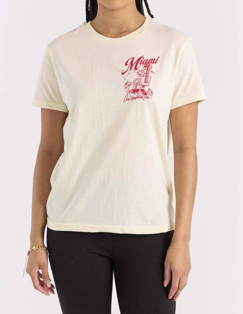 Playera manga corta cuello redondo para mujer 5