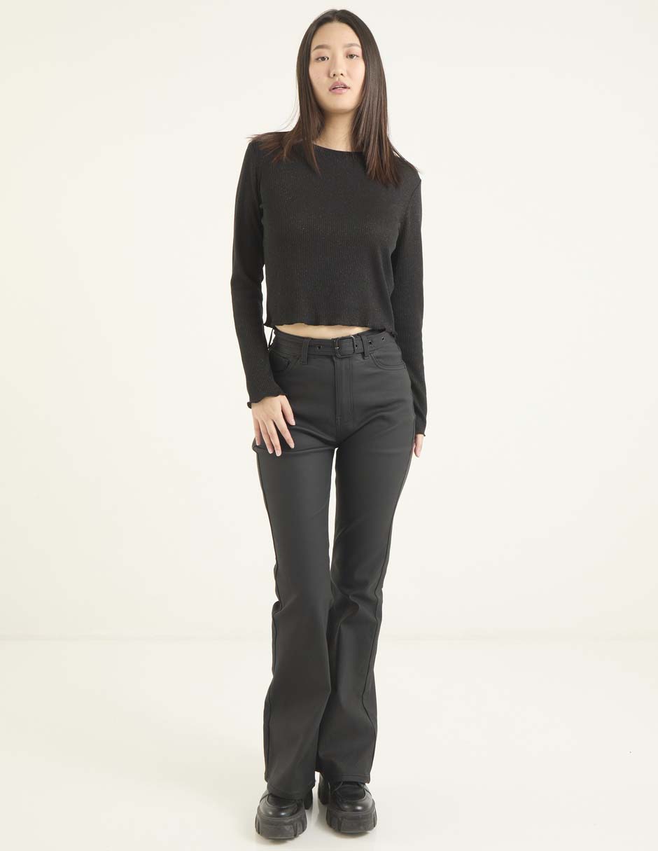 Jeans flare corte cintura para mujer 3