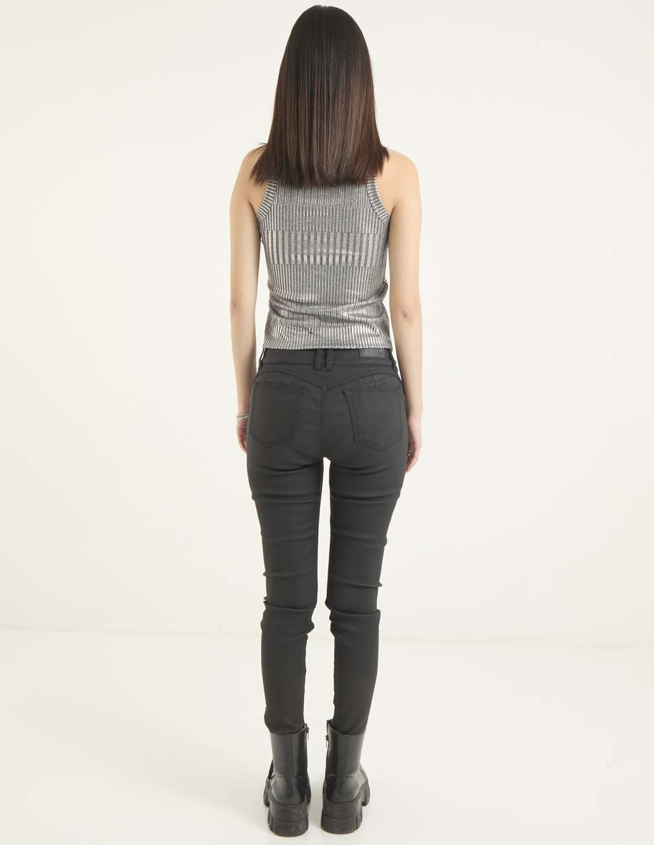Jeans skinny corte cintura para mujer 2