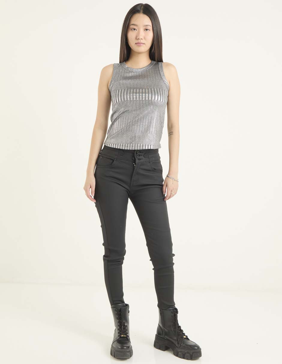 Jeans skinny corte cintura para mujer 3