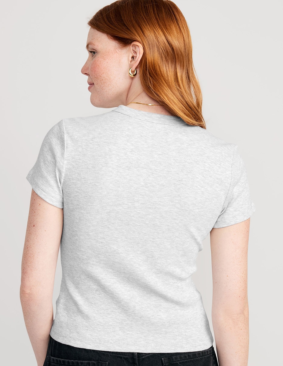 Playera manga corta cuello redondo para mujer 2
