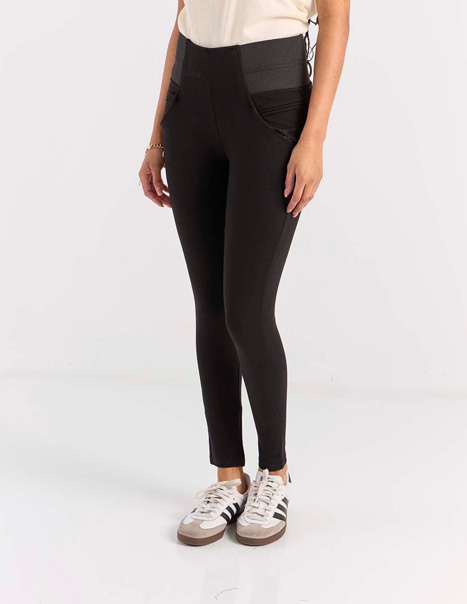 Legging a la cintura alta con elástico para mujer