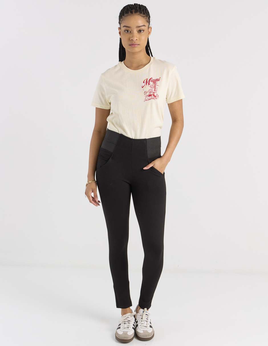 Legging a la cintura alta con elástico para mujer 3