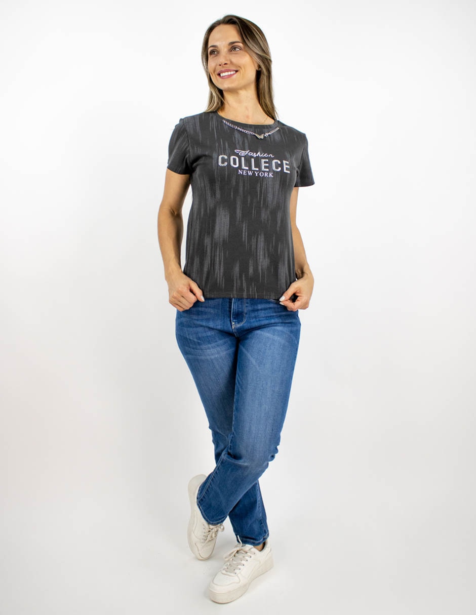 Playera manga corta cuello redondo para mujer 3