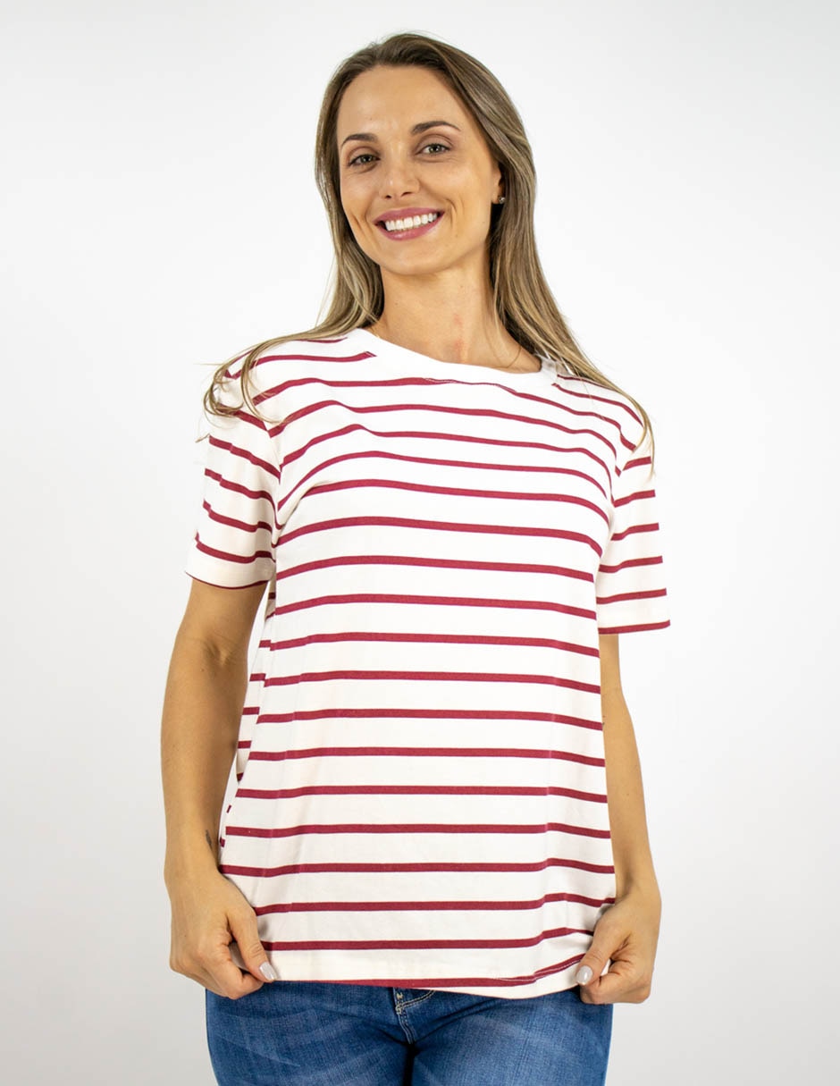 Playera casual manga corta cuello redondo para mujer 1