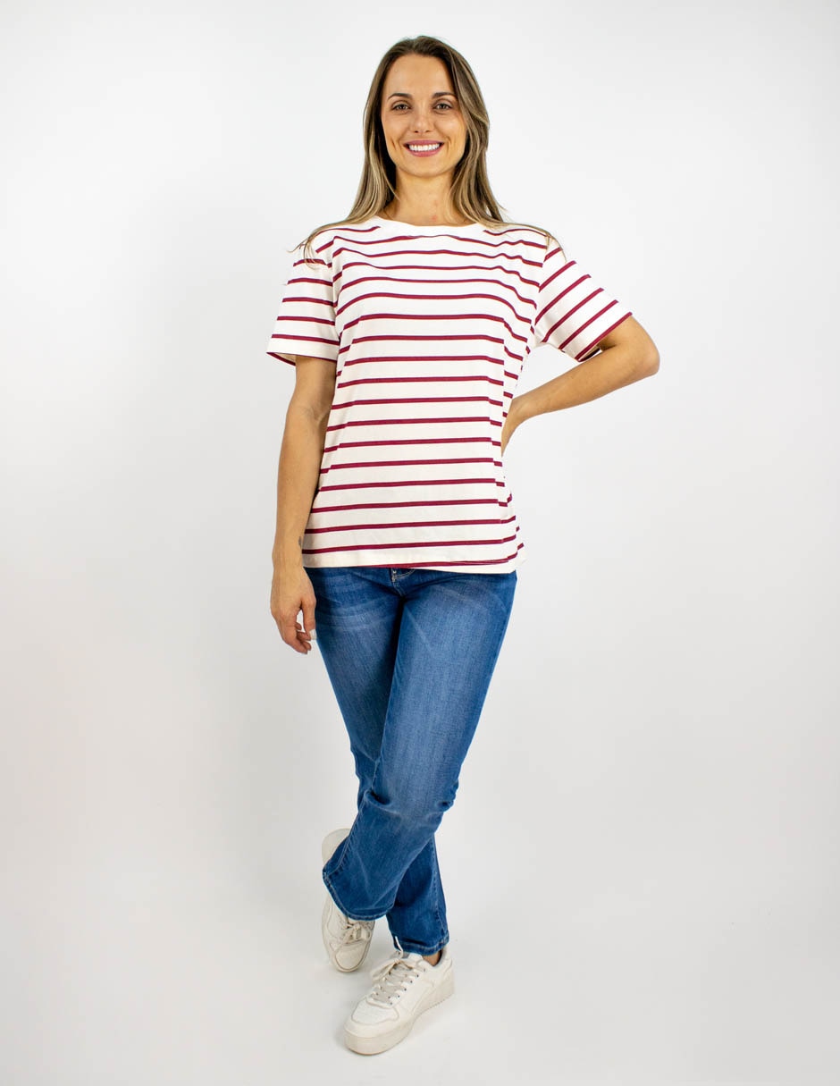 Playera casual manga corta cuello redondo para mujer 3
