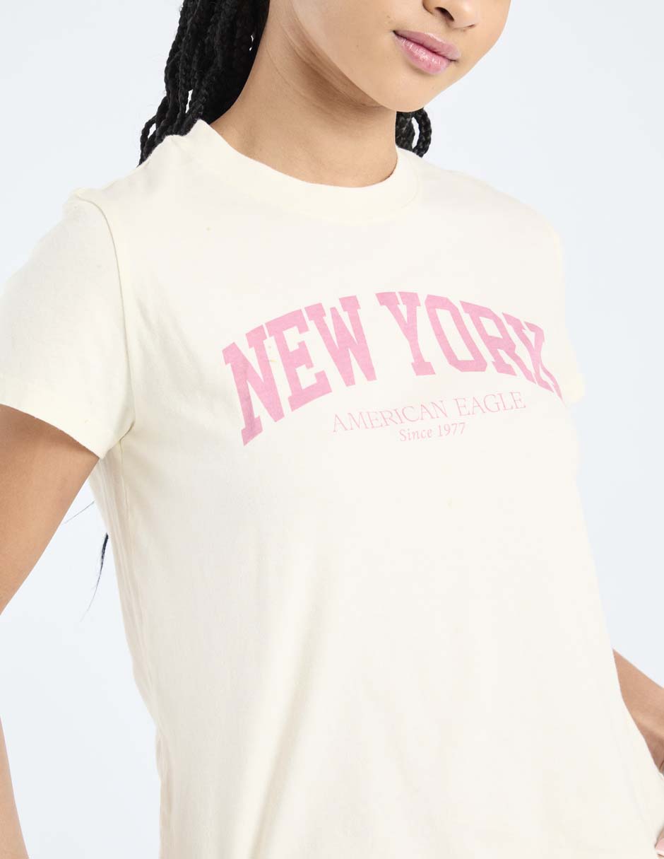 Playera manga corta Tees cuello redondo para mujer 4