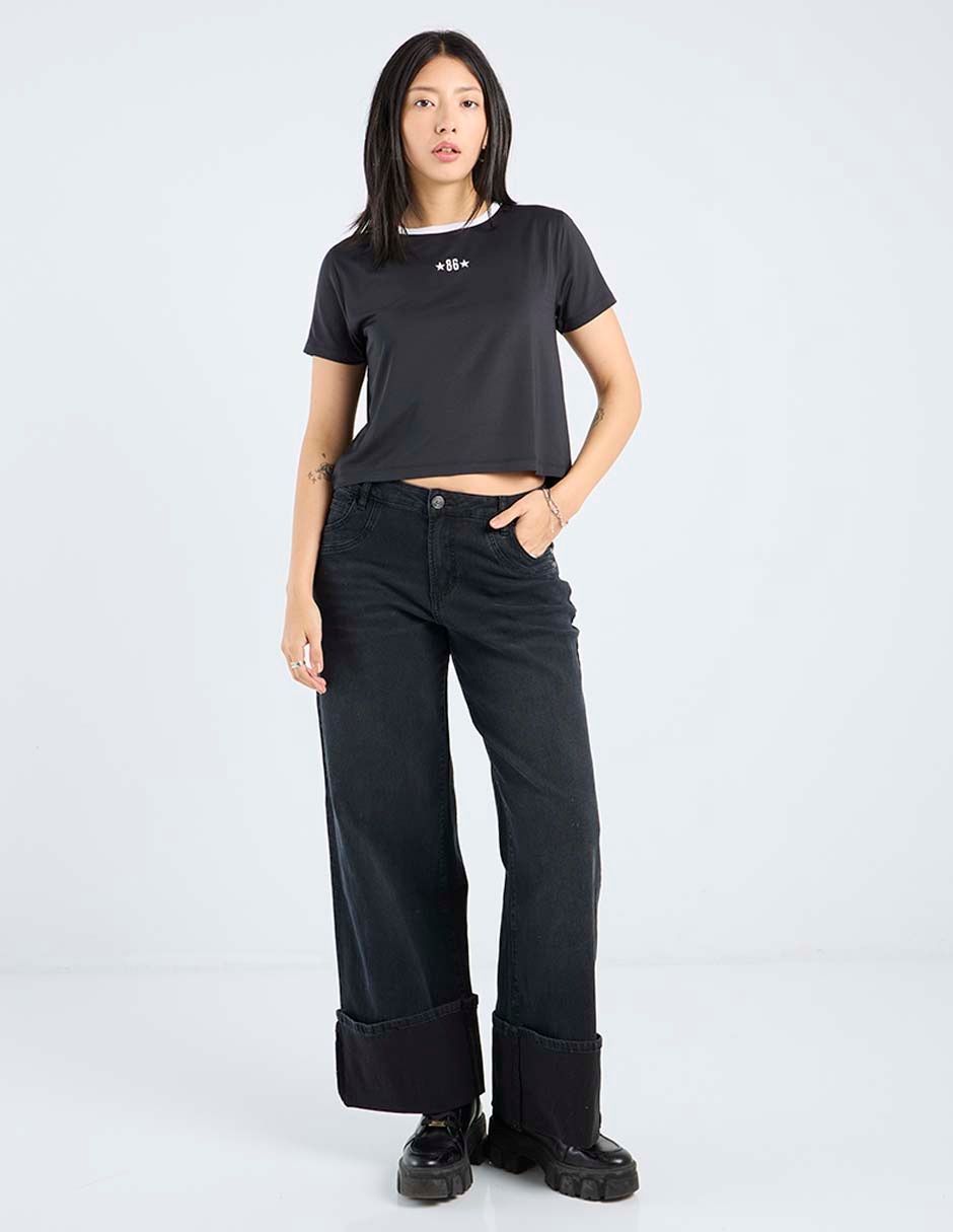 Jeans relaxed wide leg para mujer 3
