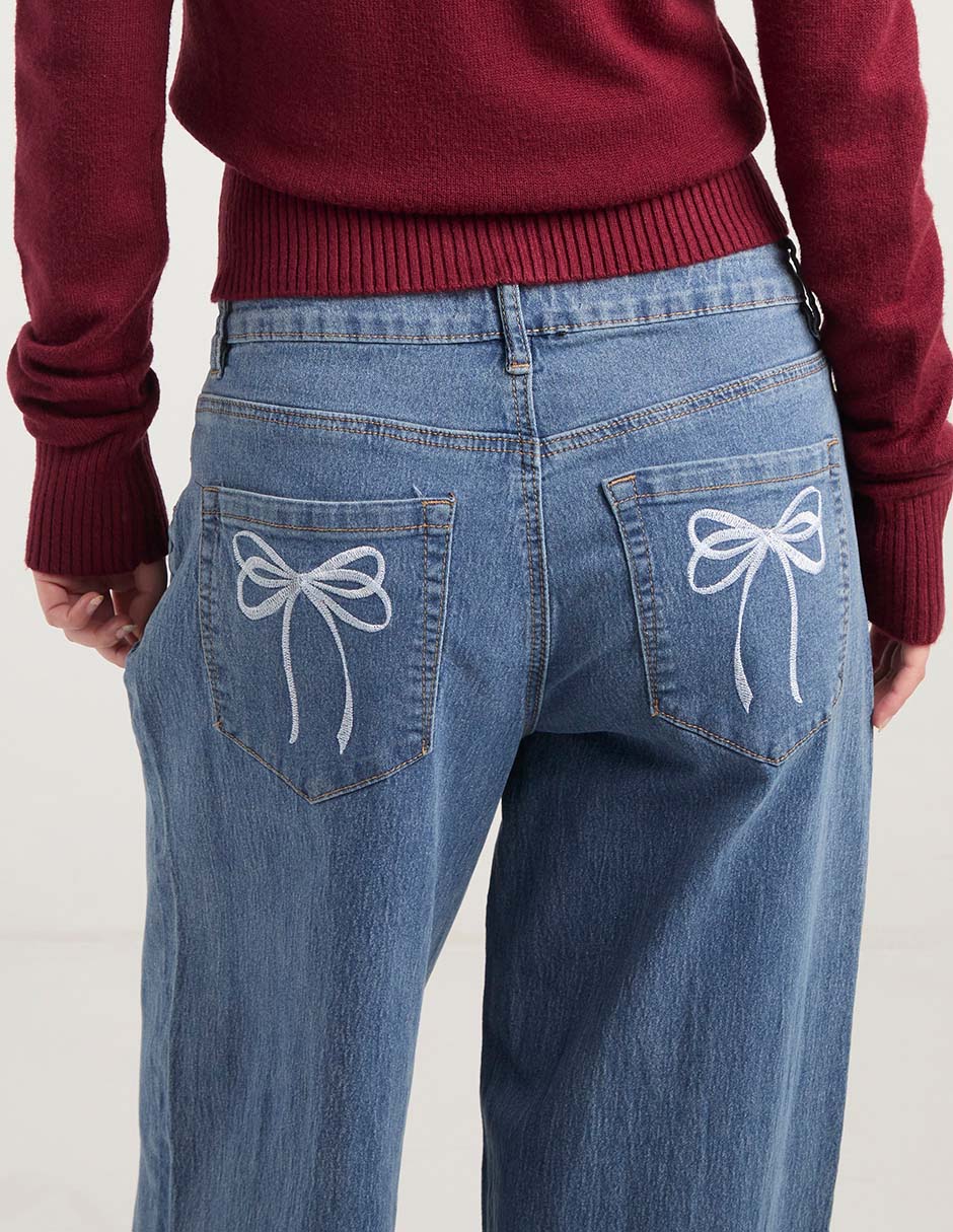 Jeans relaxed wide leg para mujer 4