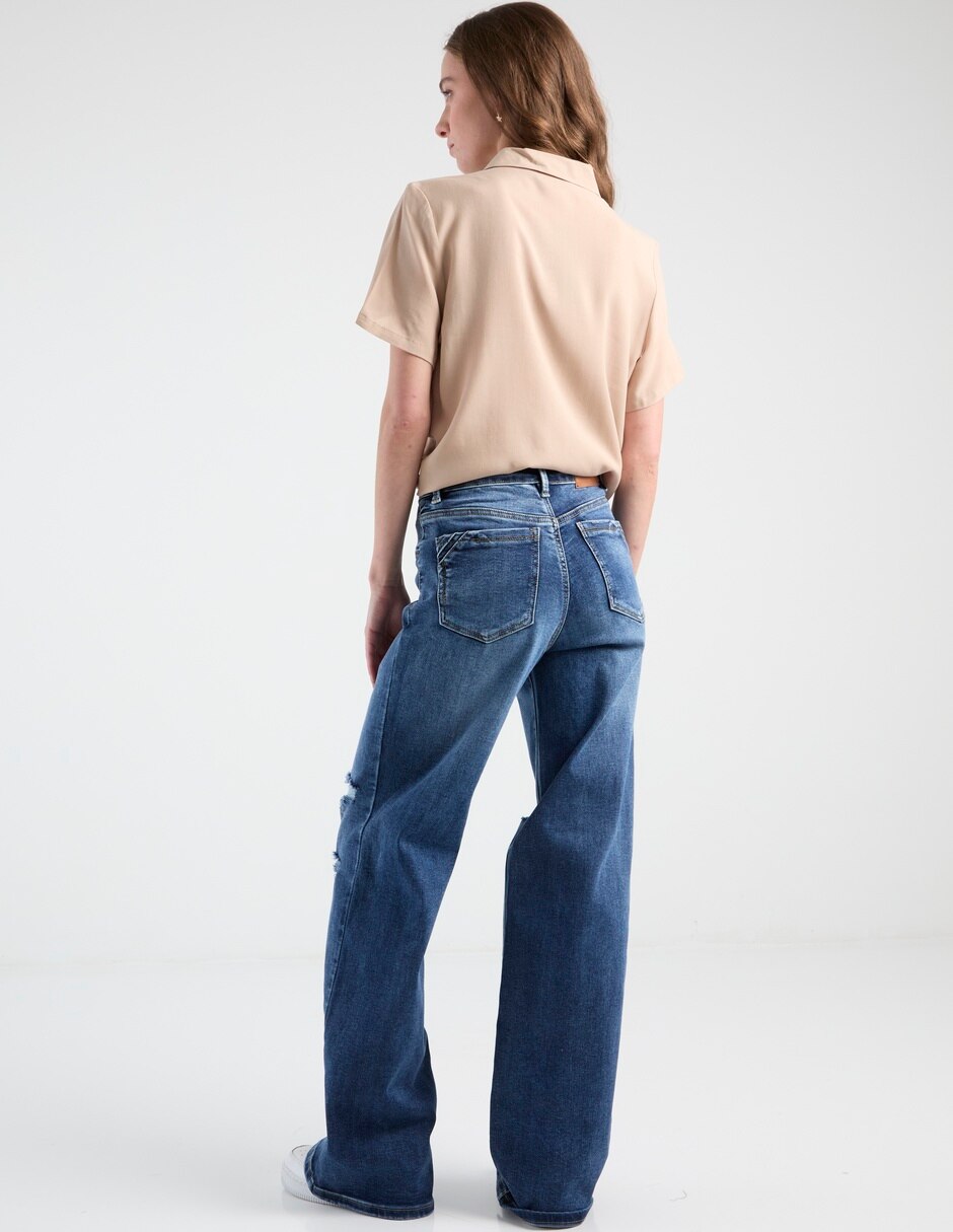 Jeans relaxed wide leg para mujer 2