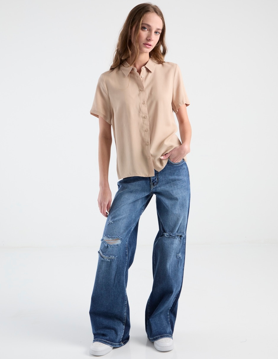 Jeans relaxed wide leg para mujer 3