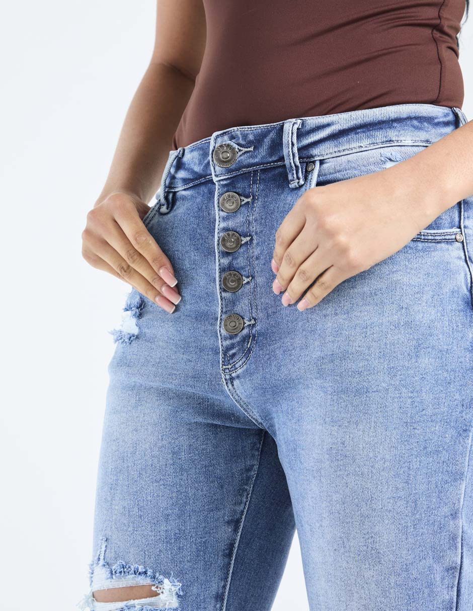 Jeans bota corte cintura alta para mujer 4