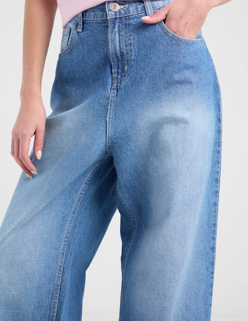 Jeans relaxed wide leg para mujer 4