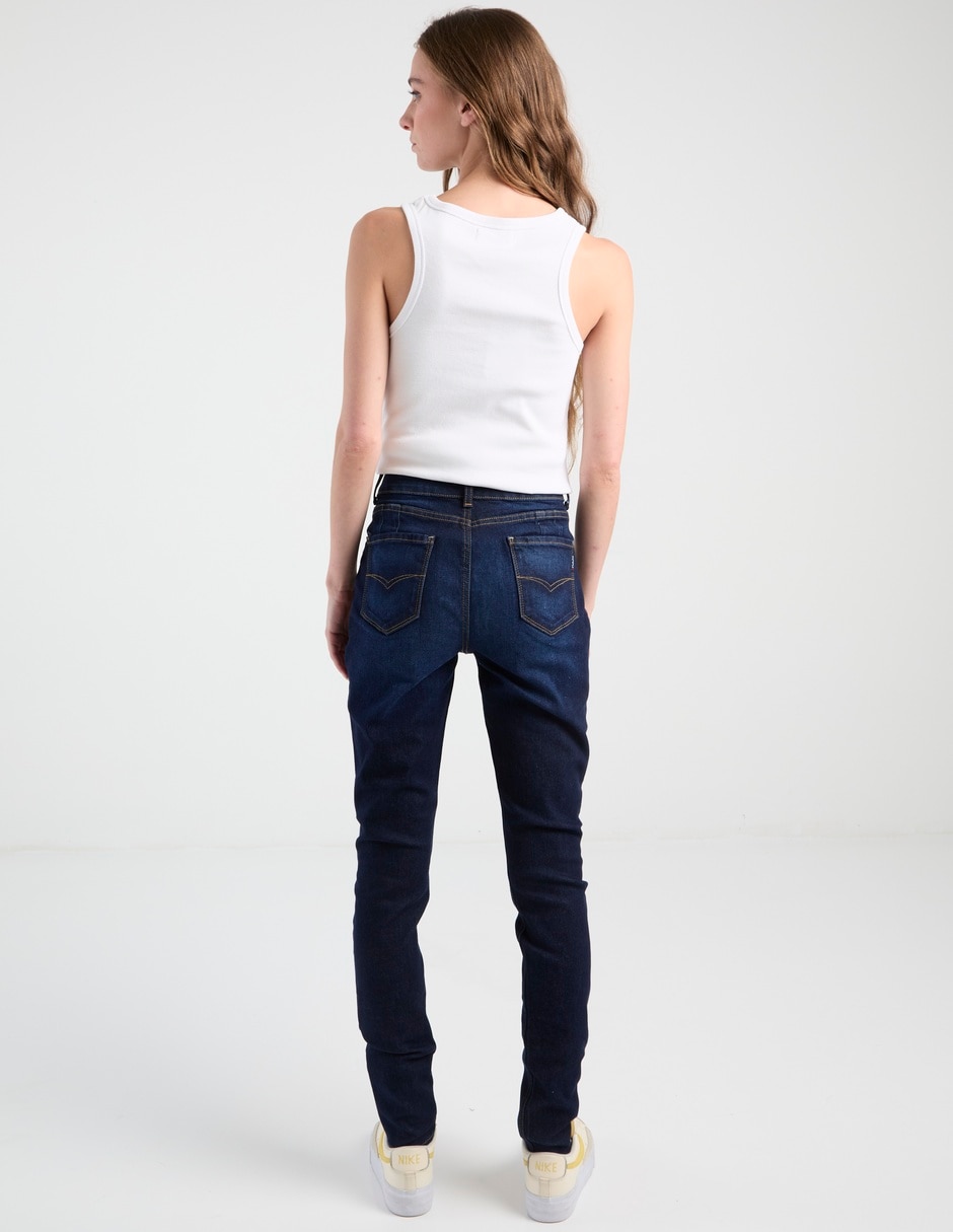 Jeans ultra skinny corte cintura alta para mujer 2