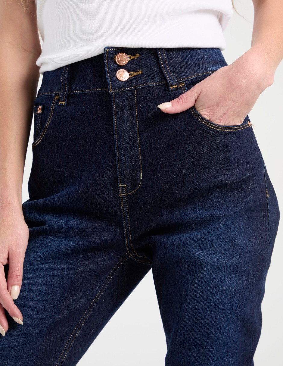 Jeans ultra skinny corte cintura alta para mujer 4