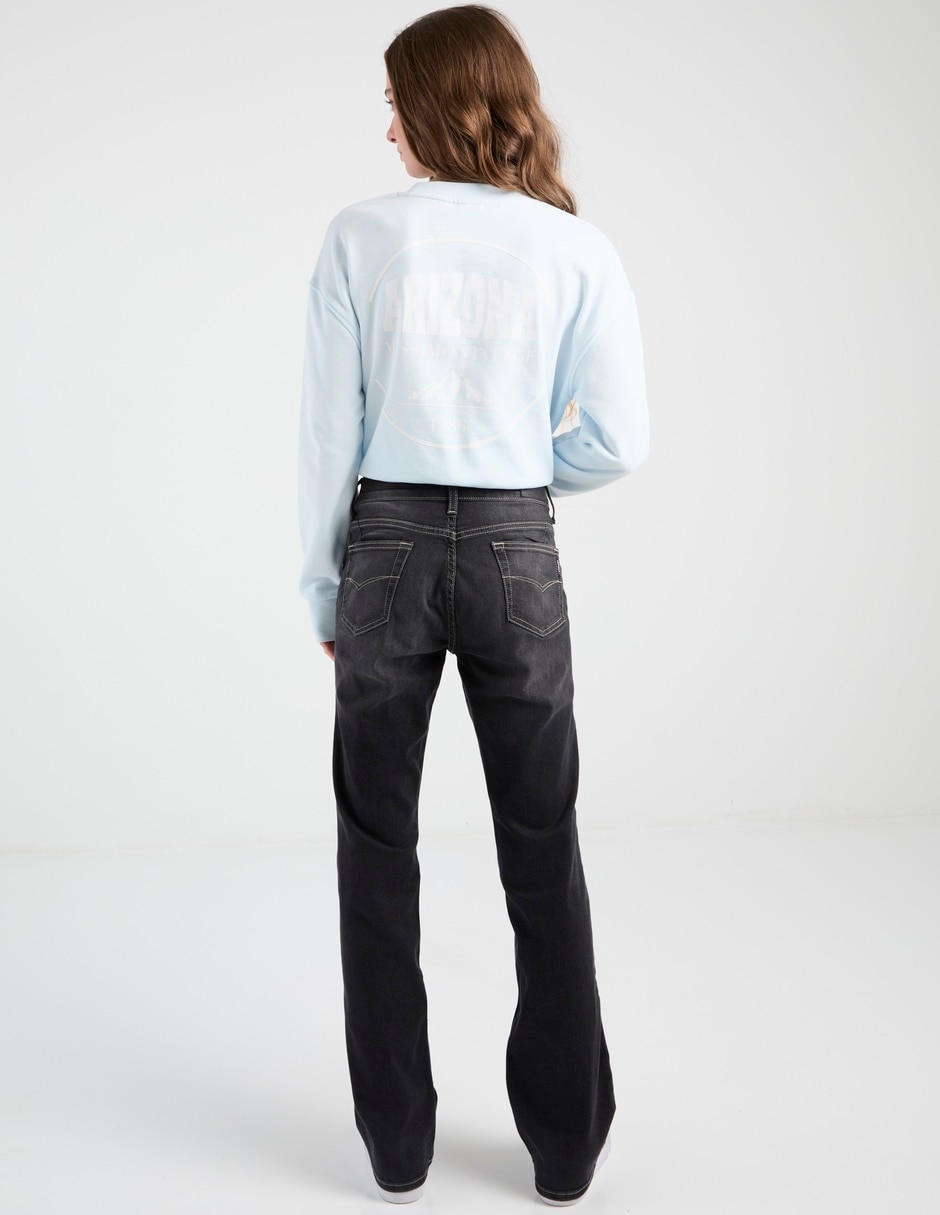 Jeans straight corte cadera para mujer 2