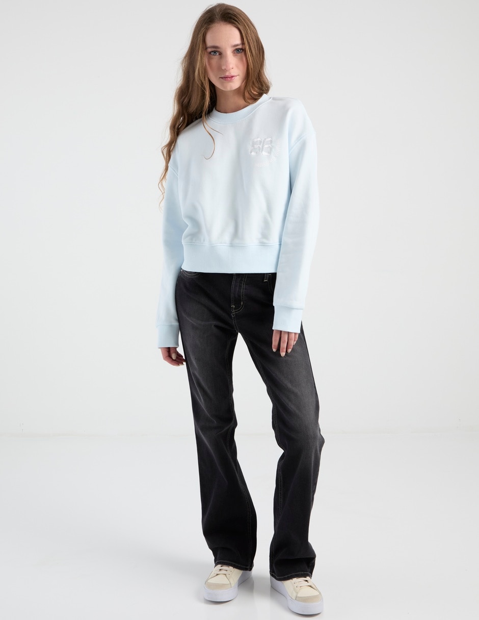 Jeans straight corte cadera para mujer 3