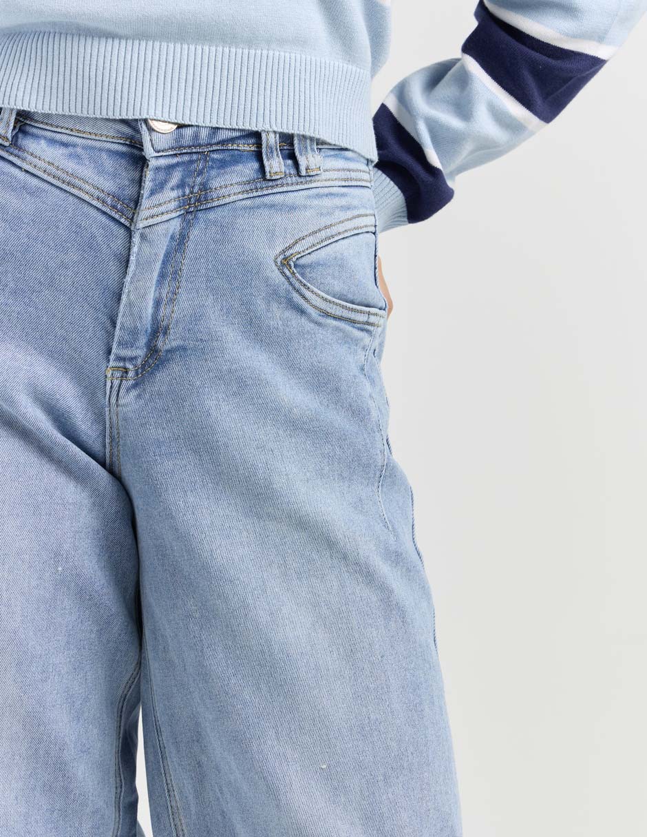 Jeans straight corte cintura para mujer 4