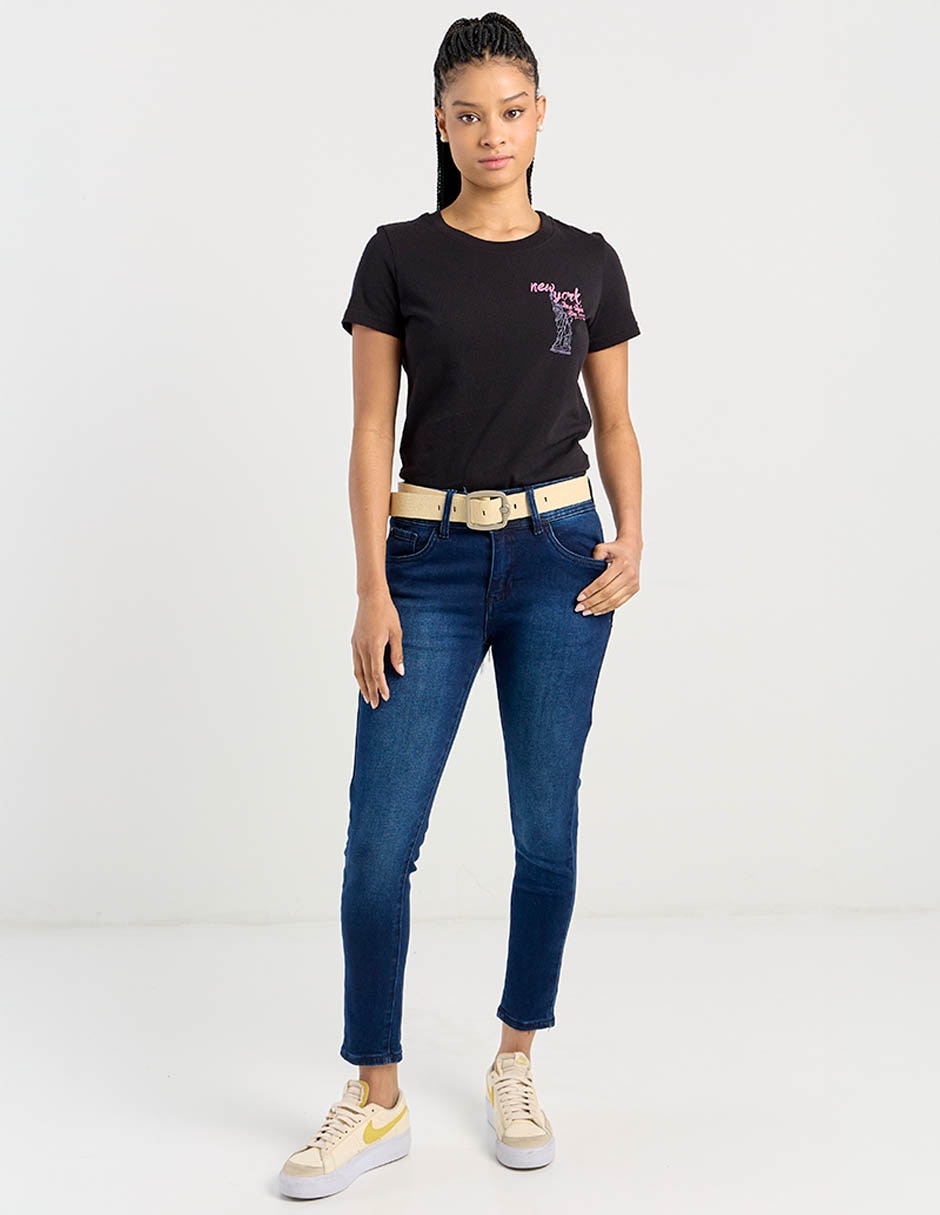 Playera manga corta cuello redondo para mujer 3