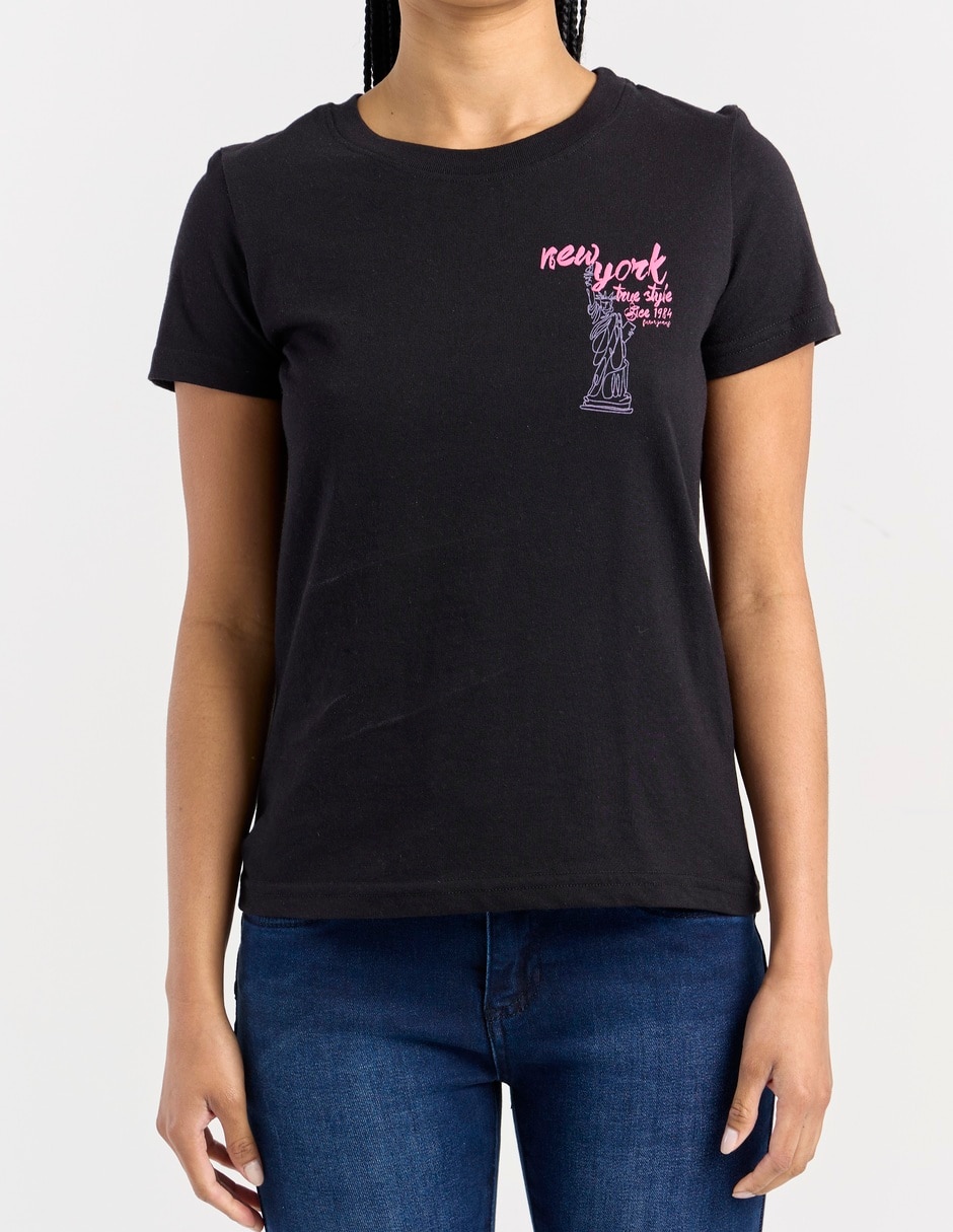 Playera manga corta cuello redondo para mujer 5
