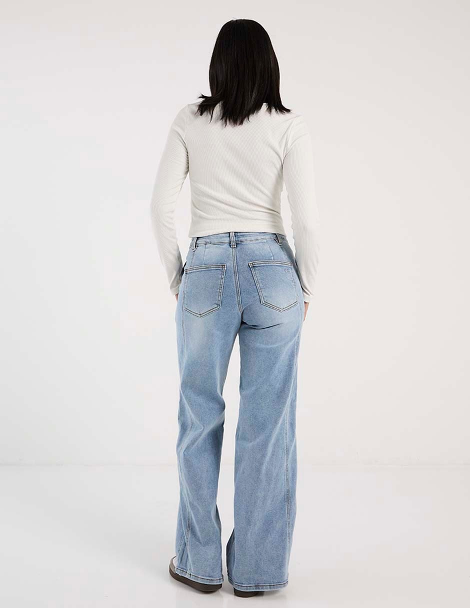 Jeans relaxed wide leg para mujer 2
