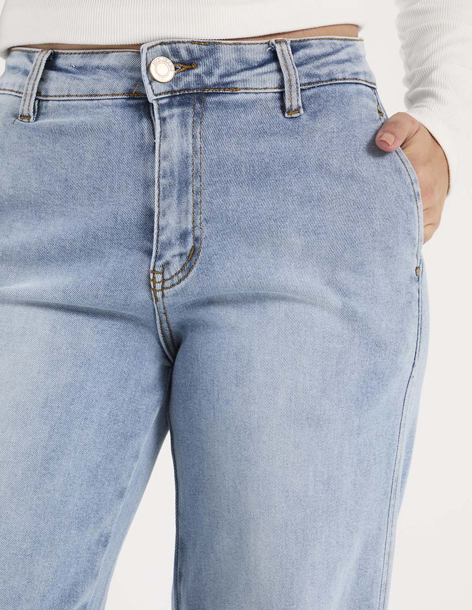 Jeans relaxed wide leg para mujer 4
