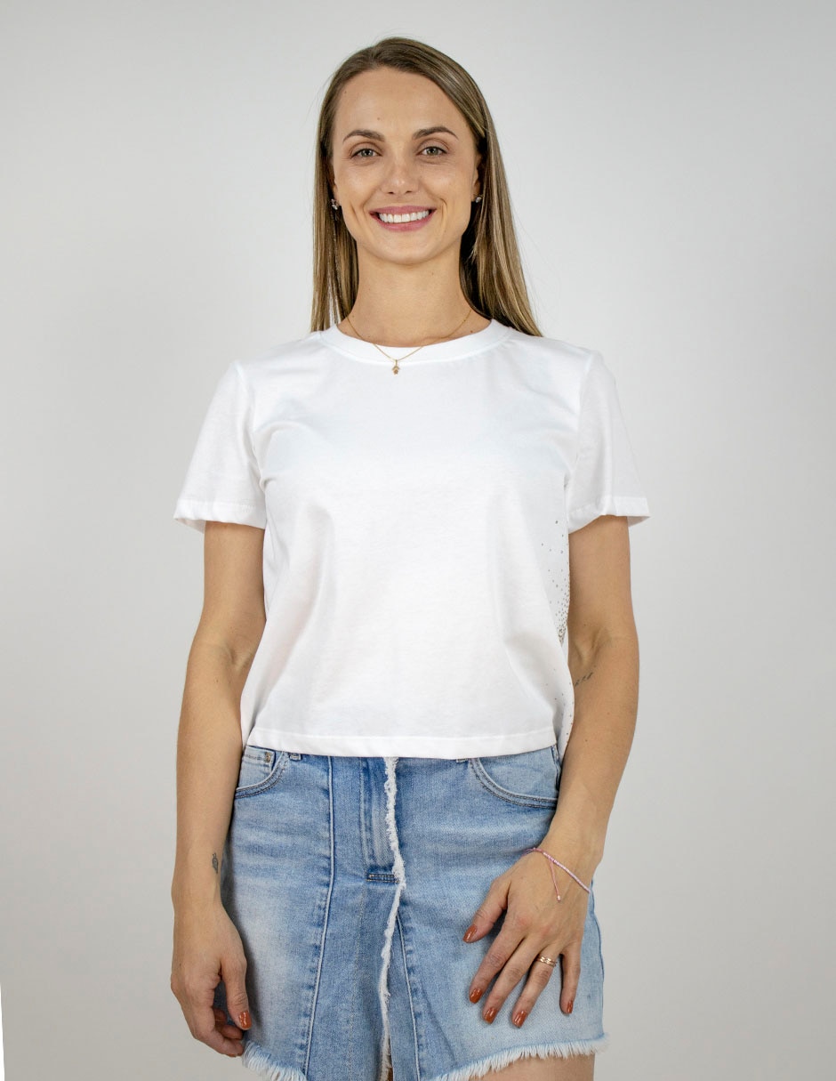 Playera manga corta cuello redondo para mujer Playera manga corta cuello redondo para mujer