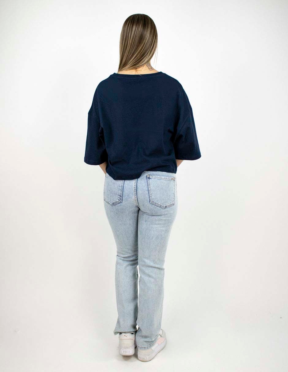 Playera manga al codo cuello redondo para mujer 2