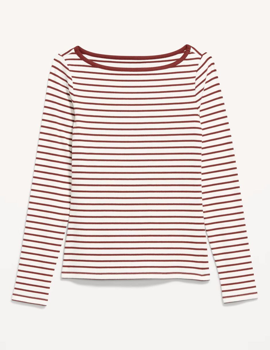 Playera manga larga cuello ojal para mujer 3