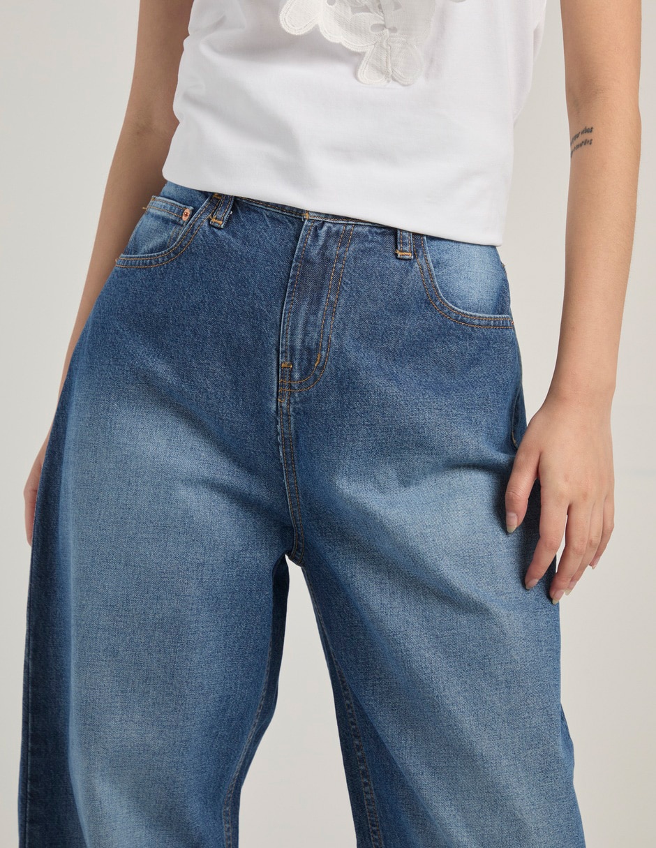 Jeans relaxed wide leg para mujer 4