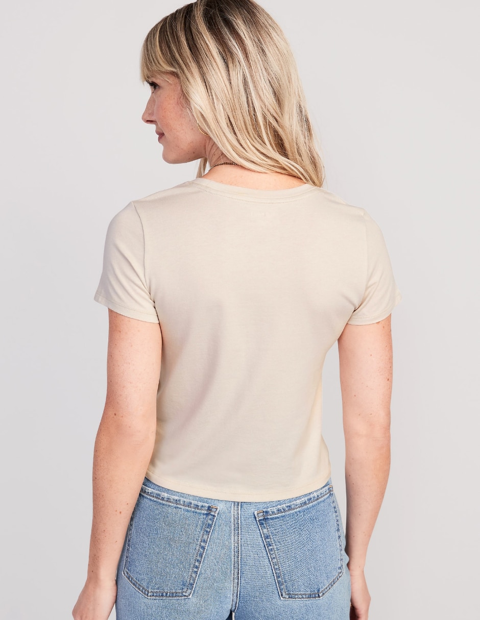 Playera manga corta cuello redondo para mujer 2