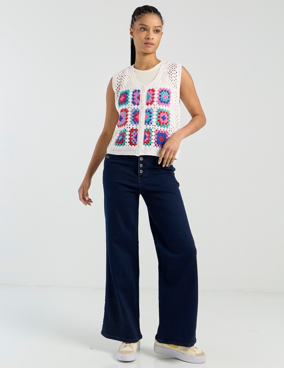 Jeans jogger wide leg para mujer 3