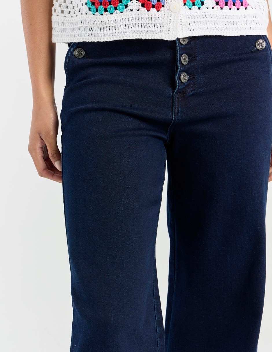 Jeans jogger wide leg para mujer 4