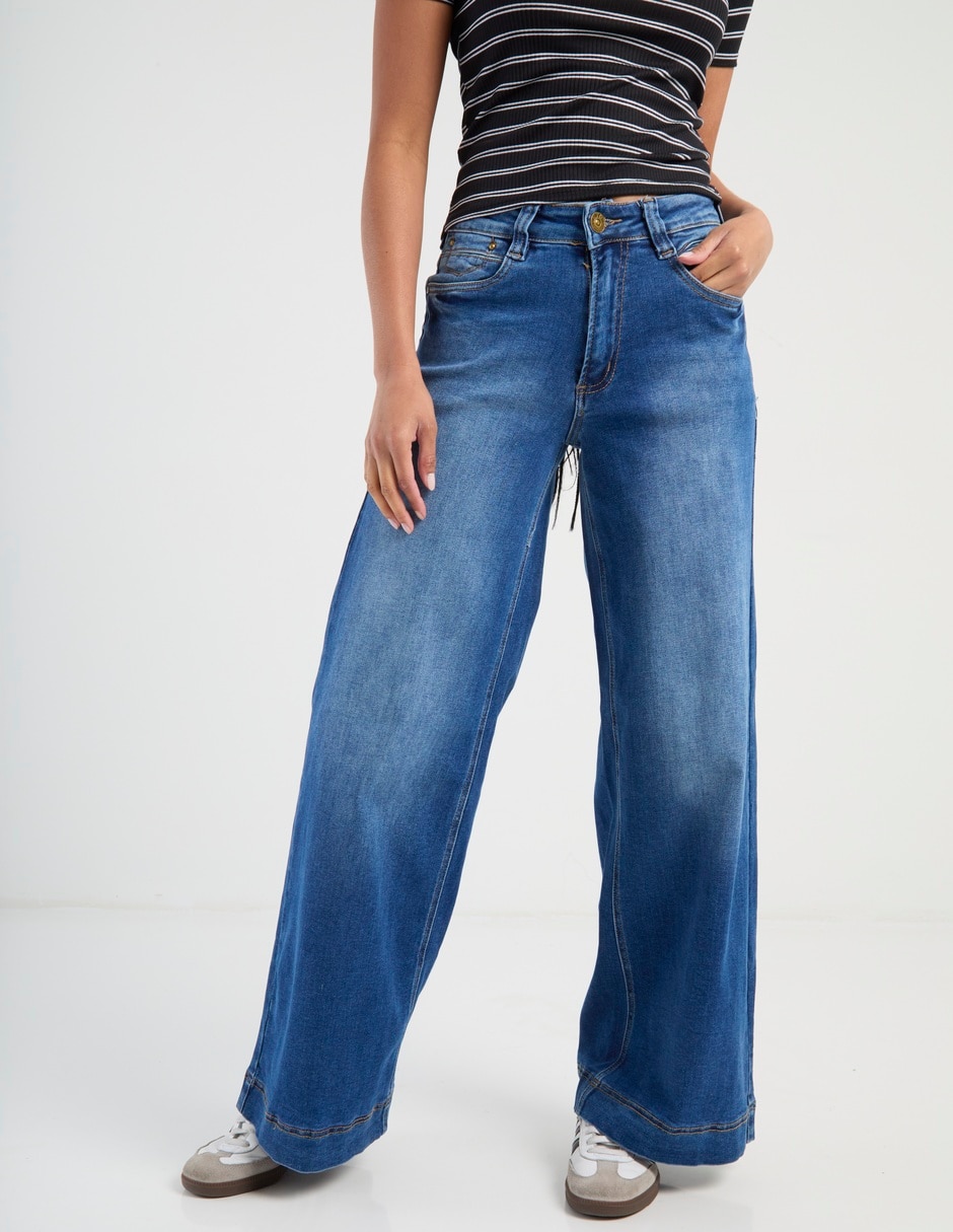 Jeans relaxed wide leg para mujer 2