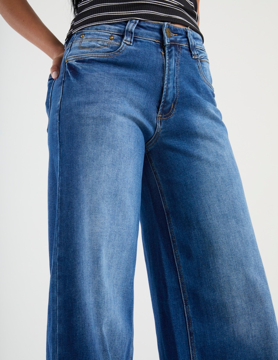 Jeans relaxed wide leg para mujer 4