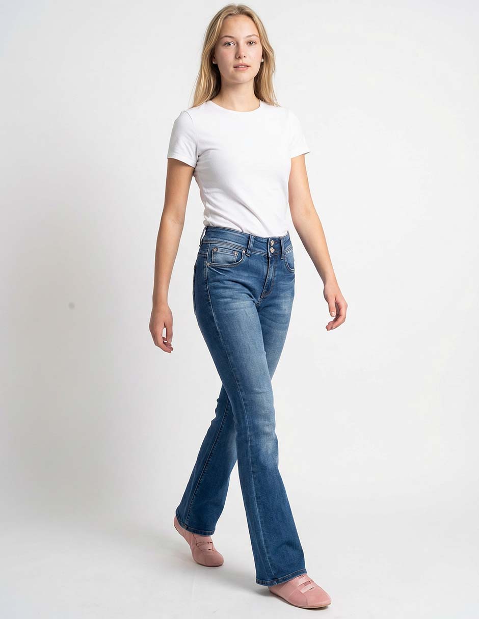 Jeans flare cintura para mujer Jeans flare cintura para mujer