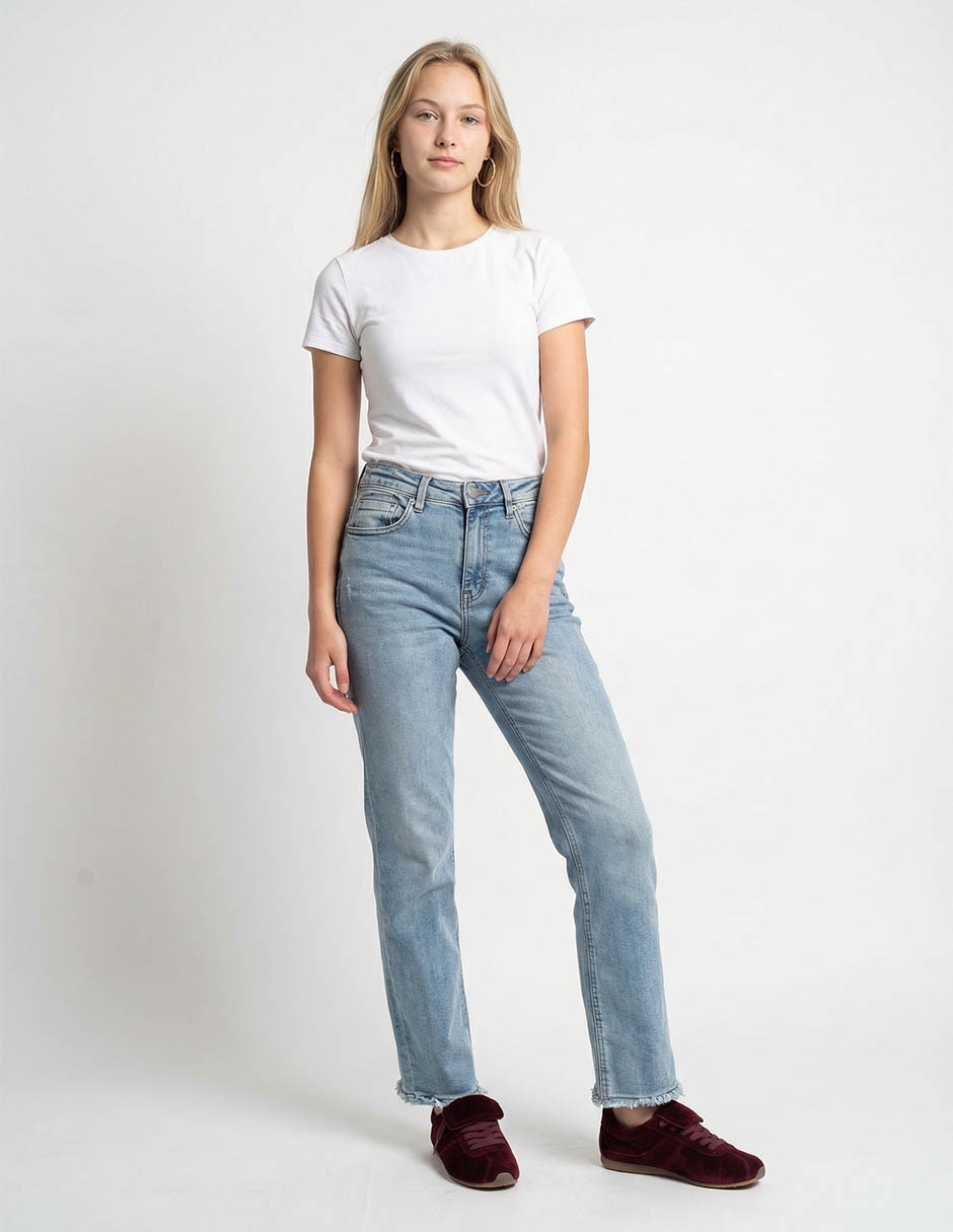 Jeans straight cintura para mujer 3