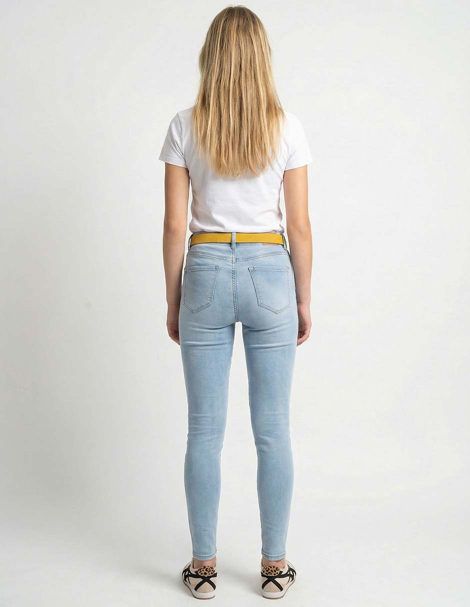 Jeans skinny corte cintura para mujer 2