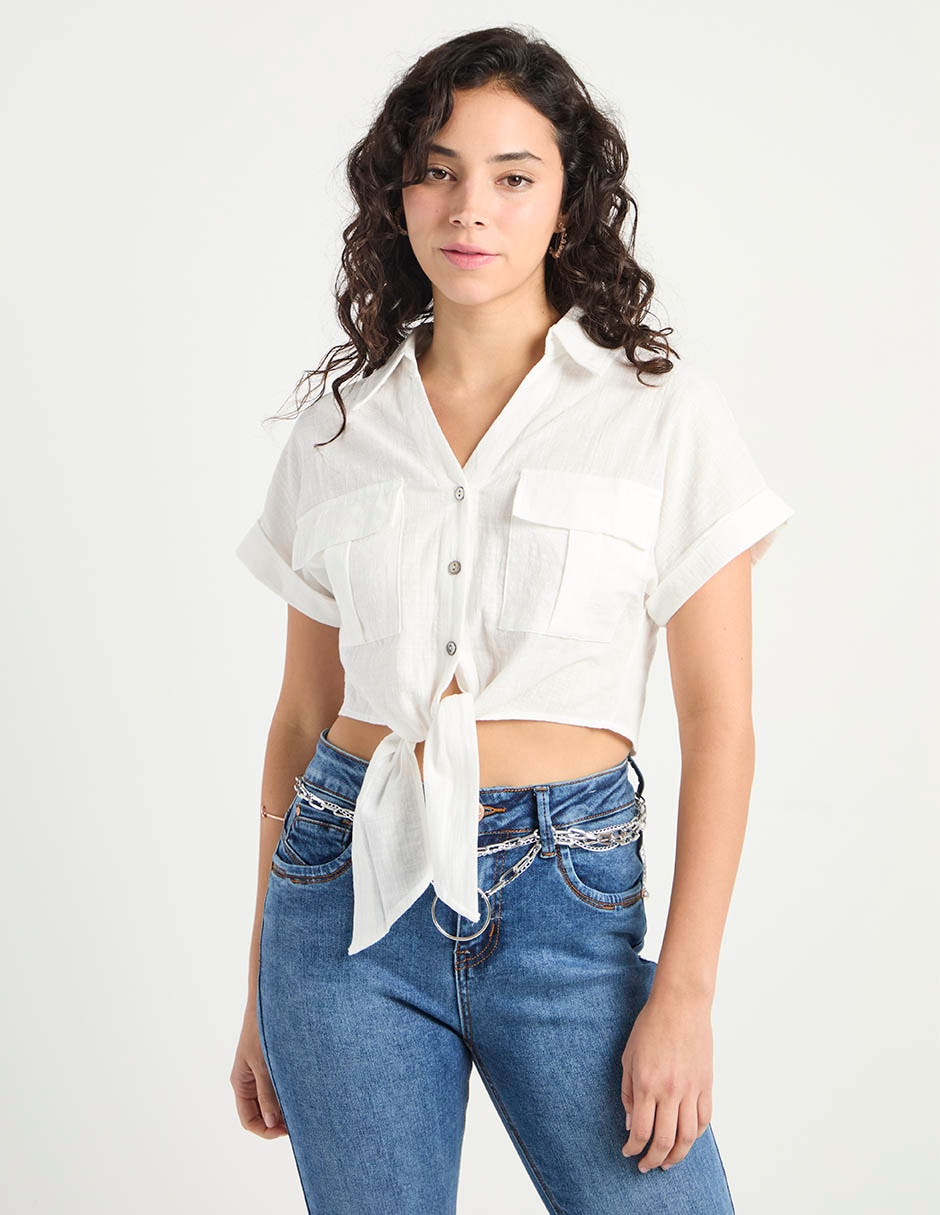 Blusa manga corta para mujer