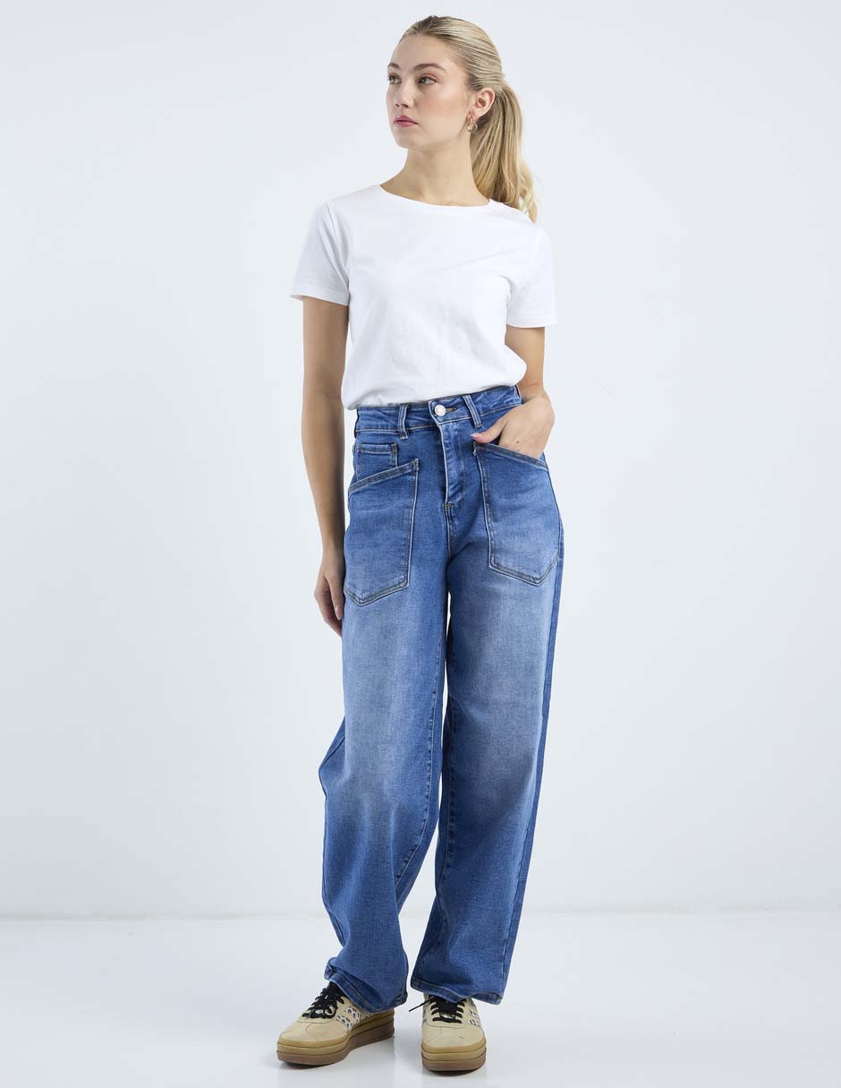 Jeans carpenter barrel cintura alta para mujer 2