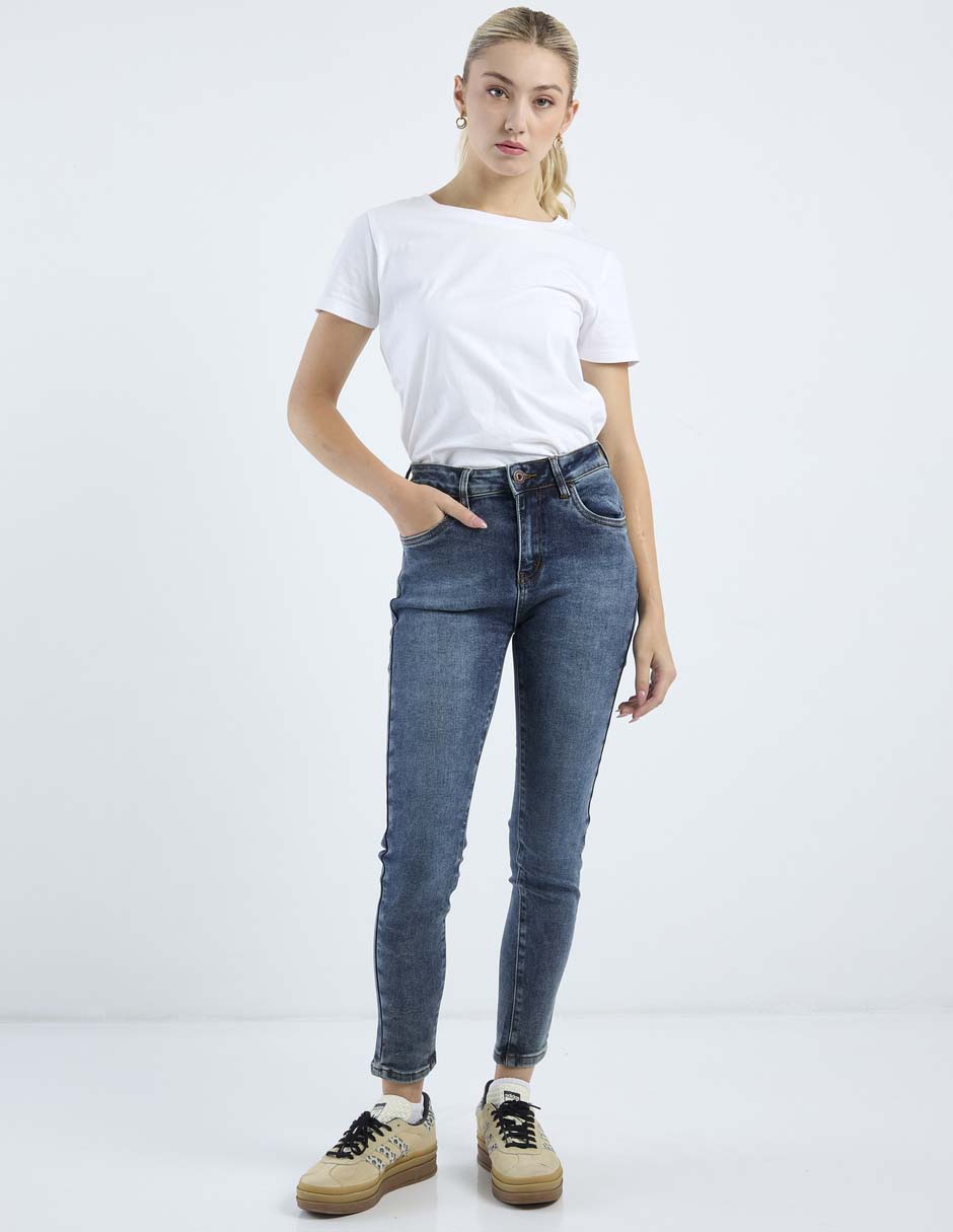 Jeans skinny cintura baja para mujer 2