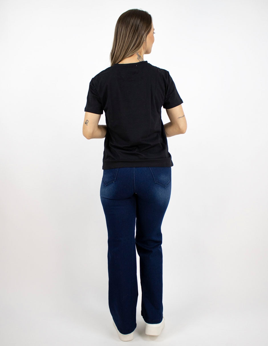 Blusa manga corta cuello redondo para mujer 2