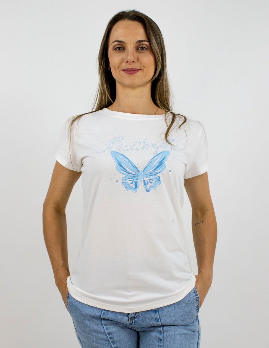 Playera manga corta cuello redondo para mujer Playera manga corta cuello redondo para mujer