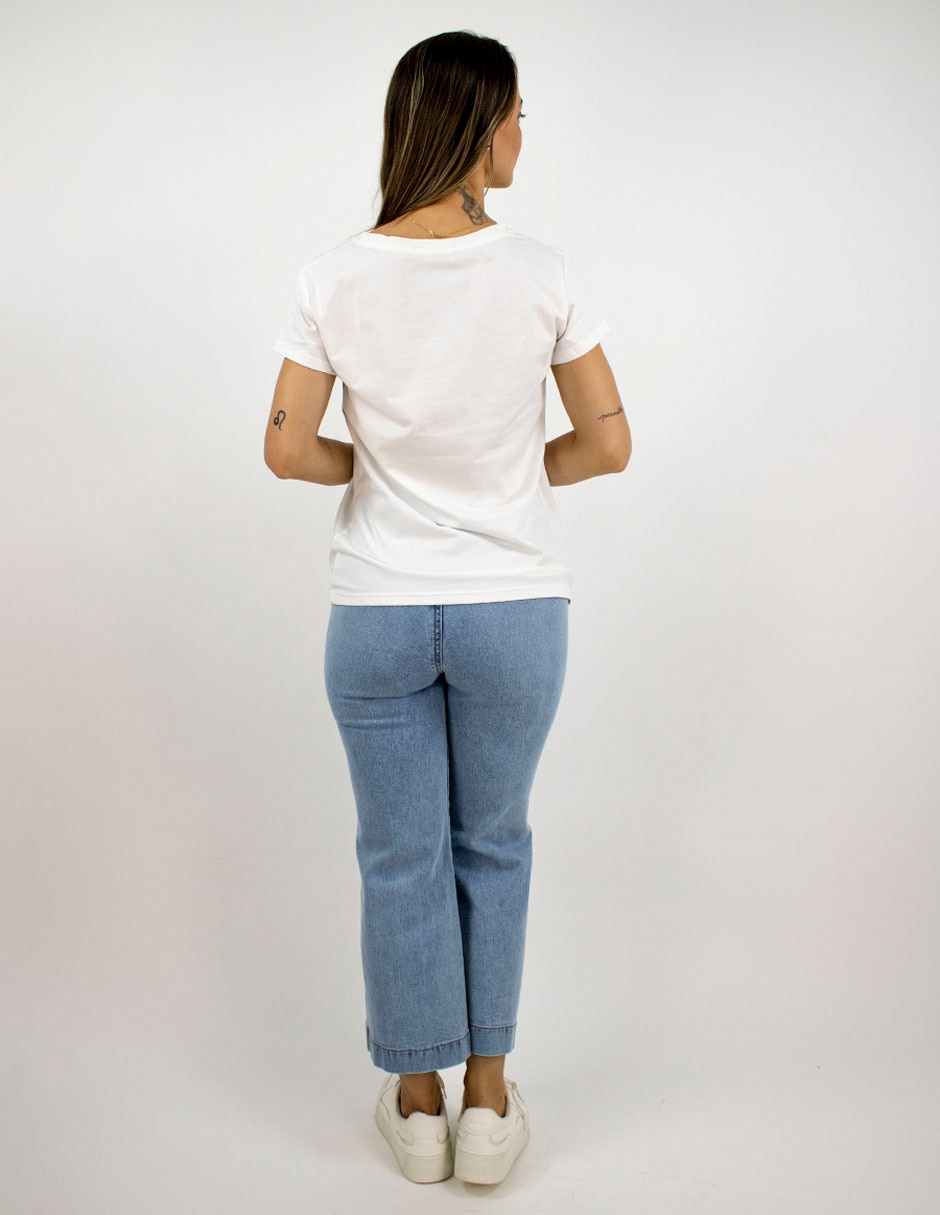 Playera manga corta cuello redondo para mujer 2