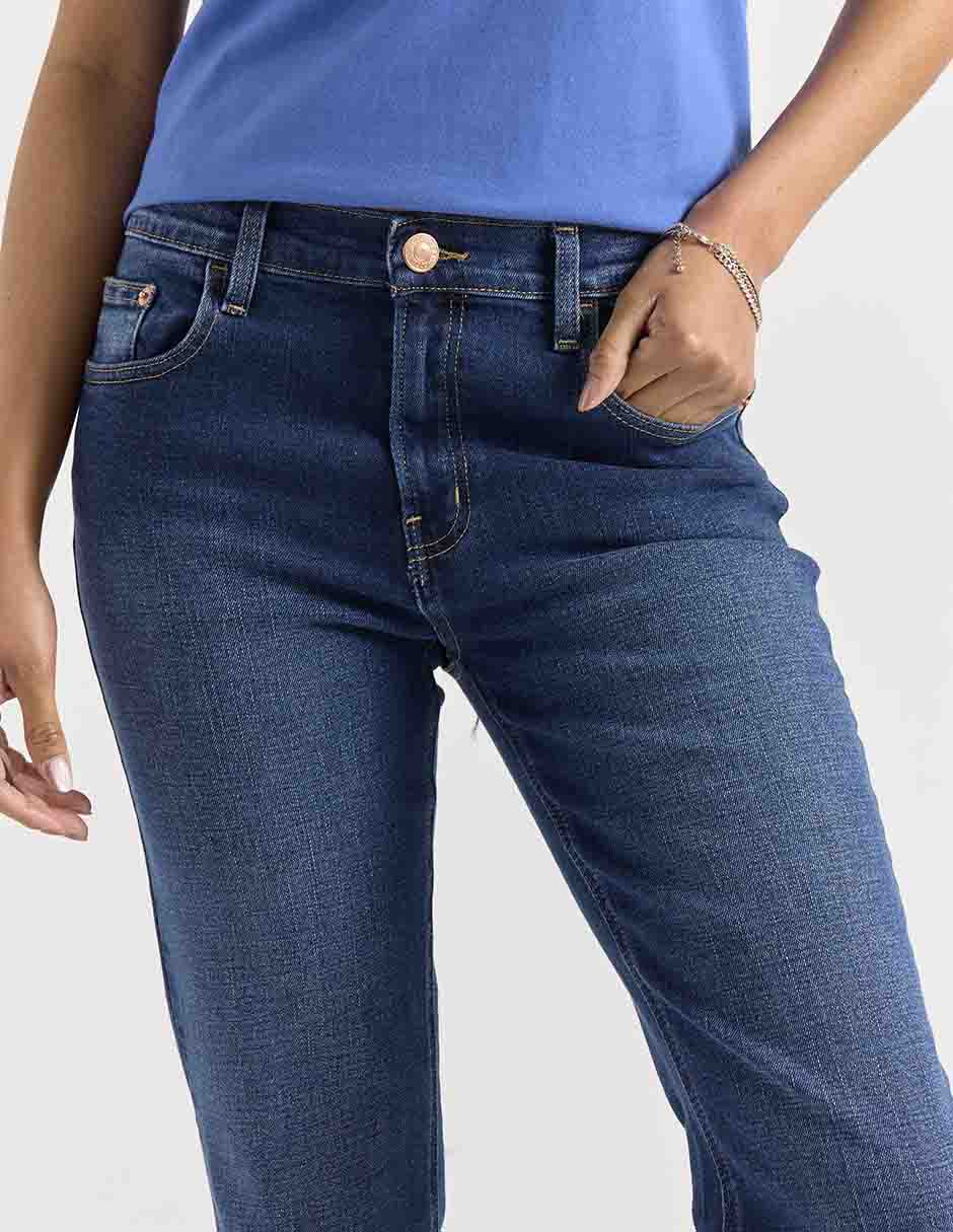 Jeans straight cintura alta para mujer 4