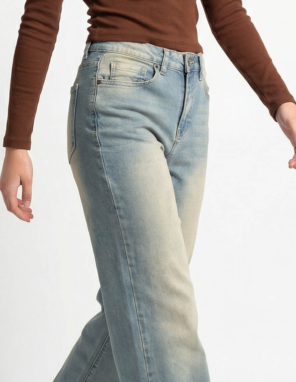 Jeans amplio cintura para mujer 4