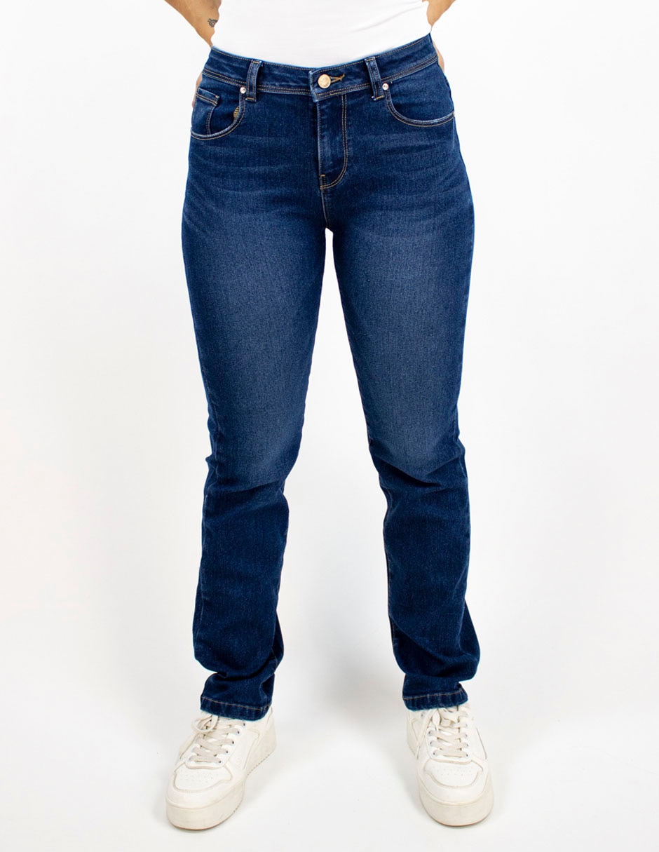 Jeans straight a la cintura para mujer Jeans straight a la cintura para mujer
