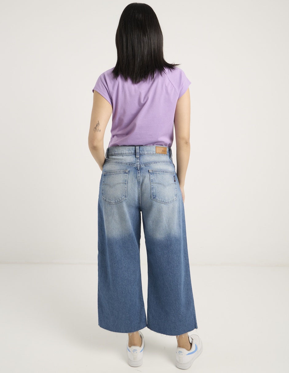 Jeans acampanado wide leg para mujer 2